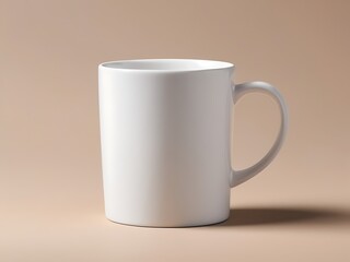 Obraz premium Blank White Ceramic Mug on Clean Background for Mockup and Product Design Presentation