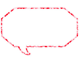 ステンドグラス風吹き出し　三角形模様　細長い八角形