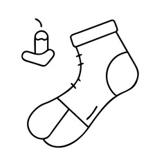 single missing sock icon, single missing sock line art - simple line art of single missing sock, perfect for single missing sock logos and icons