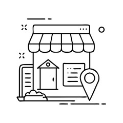 small business directory icon, small business directory line art - simple line art of small business directory, perfect for small business directory logos and icons