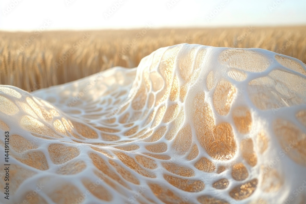 Poster abstract image of a textured, organic-looking substance resembling foam or a membrane, set against a