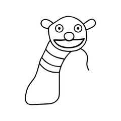 sock puppet icon, sock puppet line art - simple line art of sock puppet, perfect for sock puppet logos and icons