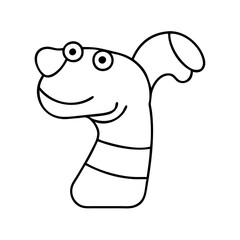 sock puppet icon, sock puppet line art - simple line art of sock puppet, perfect for sock puppet logos and icons