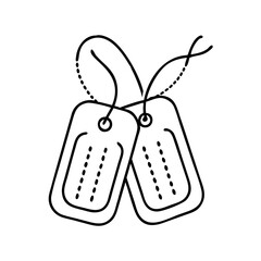 soldier s dog tags icon, soldier s dog tags line art - simple line art of soldier s dog tags, perfect for soldier s dog tags logos and icons