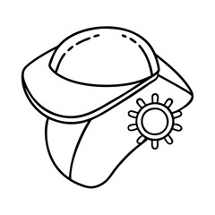 sun protection cap icon, sun protection cap line art - simple line art of sun protection cap, perfect for sun protection cap logos and icons
