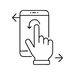 touchscreen swipe icon, touchscreen swipe line art - simple line art of touchscreen swipe, perfect for touchscreen swipe logos and icons