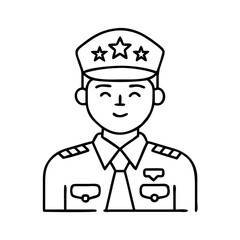 veteran in uniform icon, veteran in uniform line art - simple line art of veteran in uniform, perfect for veteran in uniform logos and icons