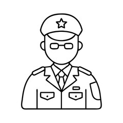 veteran in uniform icon, veteran in uniform line art - simple line art of veteran in uniform, perfect for veteran in uniform logos and icons