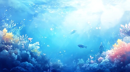 Obraz premium Ocean AI Watercolor Background