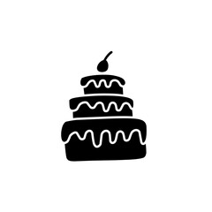 birthday cake silhouette icon