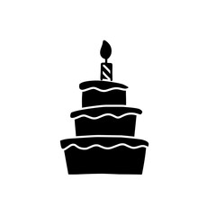 birthday cake silhouette icon