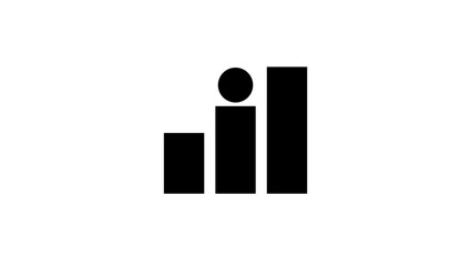letter I in financial shape, black isolated silhouette