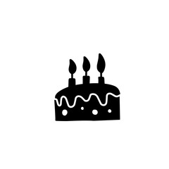 birthday cake silhouette icon