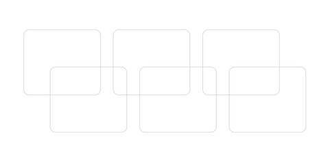 Set of vector origami banners with shadow. Square shape of paper banner. Square 4 sided geometric shape line art vector icon for apps and websites. Round Squares.