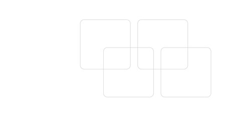 Set of vector origami banners with shadow. Square shape of paper banner. Square 4 sided geometric shape line art vector icon for apps and websites. Round Squares.