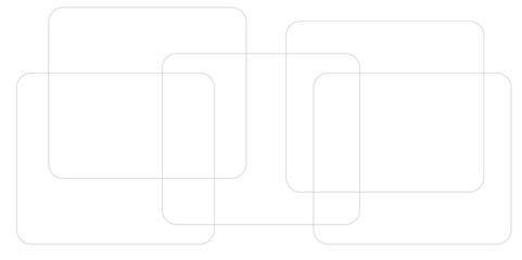 Set of vector origami banners with shadow. Square shape of paper banner. Square 4 sided geometric shape line art vector icon for apps and websites. Round Squares.