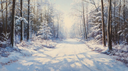 Obraz premium Winter forest path (4)