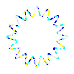 ステンドグラス風吹き出し　三角形模様　丸みのあるギザギザした形