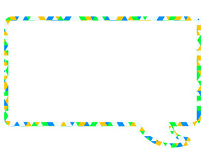 ステンドグラス風吹き出し　三角形模様　四角形