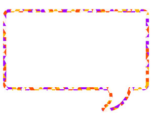 ステンドグラス風吹き出し　三角形模様　四角形