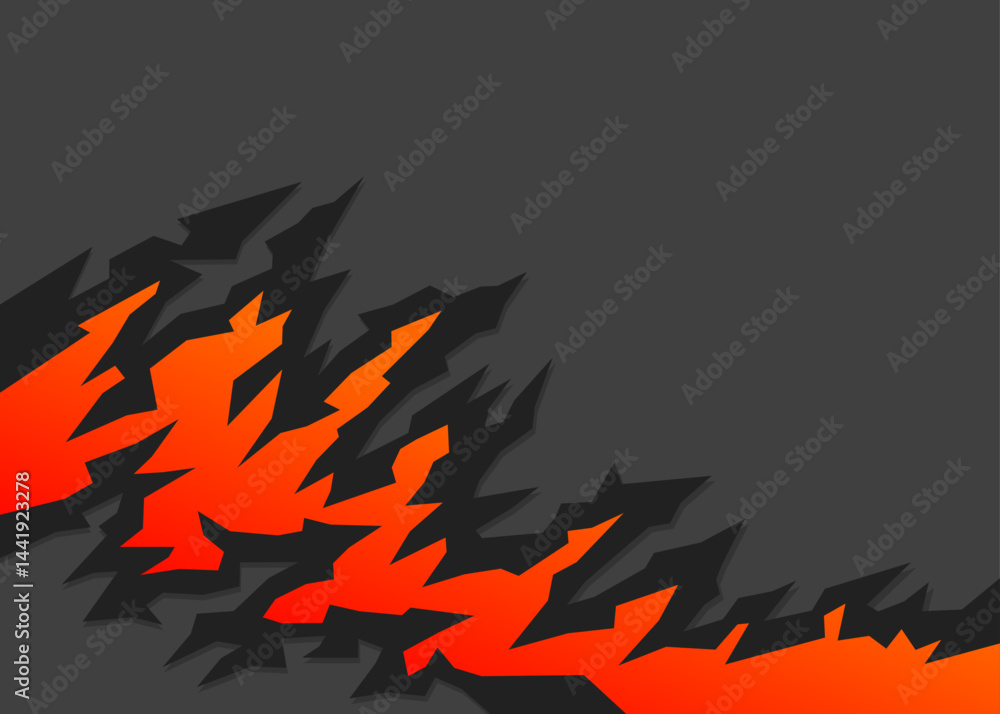 Poster abstract background with rough magma crack pattern and with some copy space area