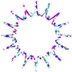 Fototapeta premium ステンドグラス風吹き出し 三角形模様 ギザギザした形