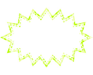 ステンドグラス風吹き出し　三角形模様　細長いギザギザした形