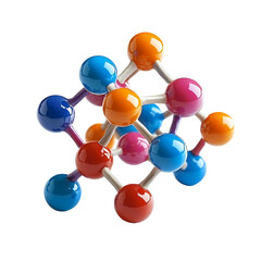 Colorful molecular structure representing chemical bonds and compounds in a vibrant design for educational use.