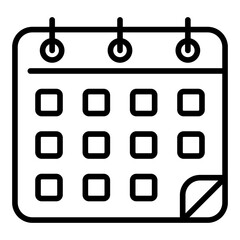 Monthly calendar icon for schedule and planning	
