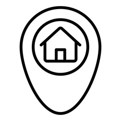 Home pin location icon for map and navigation concepts	
