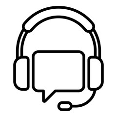 Headset with chat bubble icon	
