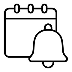 Calendar with notification bell icon	
