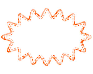 ステンドグラス風吹き出し　三角形模様　細長い丸みのあるギザギザした形