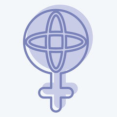 Icon World Feminism. related to Feminism symbol. two tone style. design editable