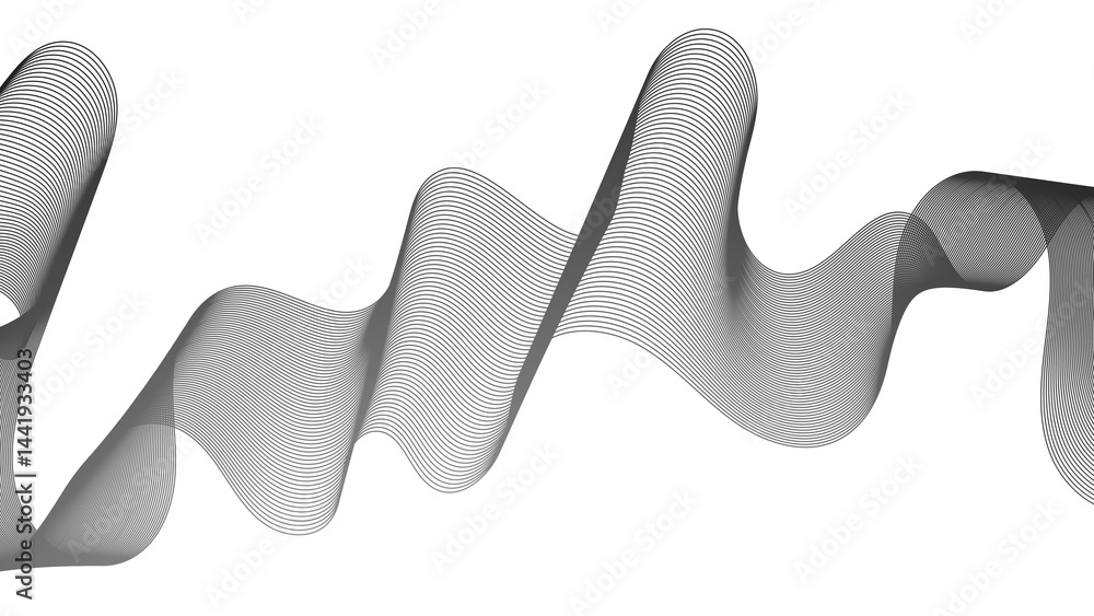 Aufkleber abstract backdrop with grey wave gradient lines