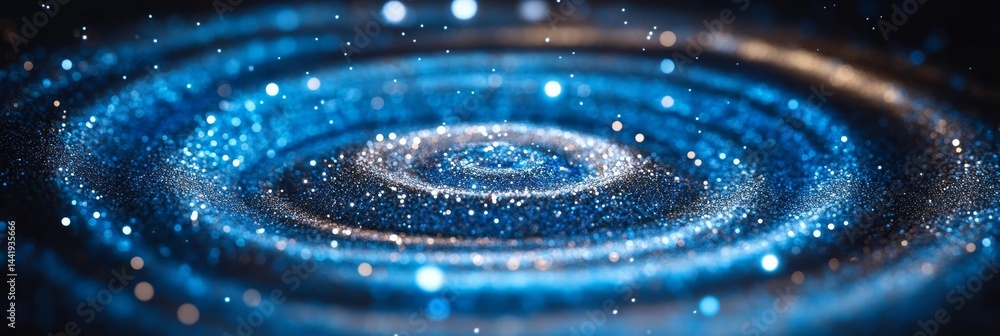 Poster blue abstract swirl sparkling shining texture with particles. luxury glittering texture backdrop.