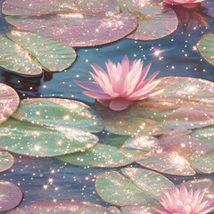 Pink lilly flower cristal shed AI generated 