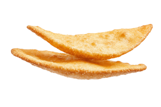 Fried Crispy Wontons Stacked Elegantly on a Transparent Background Ready for Serving