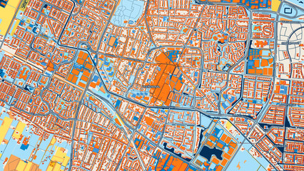 Colorful Veenendaal Street Map with Labels and Buildings