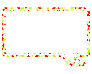 ステンドグラス風吹き出し　三角形模様　四角形