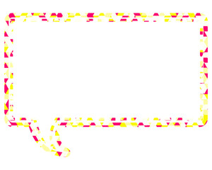 ステンドグラス風吹き出し　三角形模様　四角形