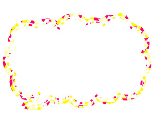 ステンドグラス風吹き出し　三角形模様　細長い雲形