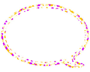 ステンドグラス風吹き出し　三角形模様　丸形
