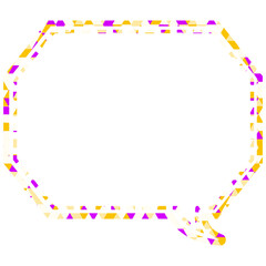 Fototapeta premium ステンドグラス風吹き出し 三角形模様 角のある八角形