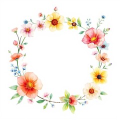 Fototapeta premium eleganter Blumenrahmen mit schönen Blüten, ideal für Einladungen, Hochzeiten, Muttertag, Valentinstag, Geburtstage und romantische Designs.