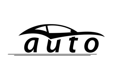  Logo Car Abstract Lines. Auto Sportcar silhouette. Vector illustration