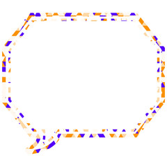 Naklejka premium ステンドグラス風吹き出し 三角形模様 角のある八角形