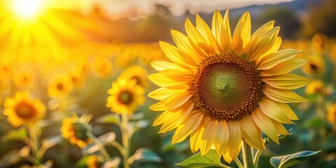 Delicate petals of a sunflower unfolding , golden, countryside,  golden, countryside