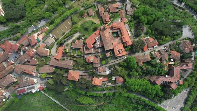 Aerial video documentation of Montecatini Alto, Tuscany Italy