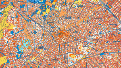Colorful Chalandri Street Map with Labels and Buildings
